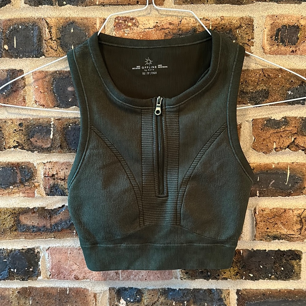Offline by Aerie maximum support sports bra/crop tank top, women’s size xs